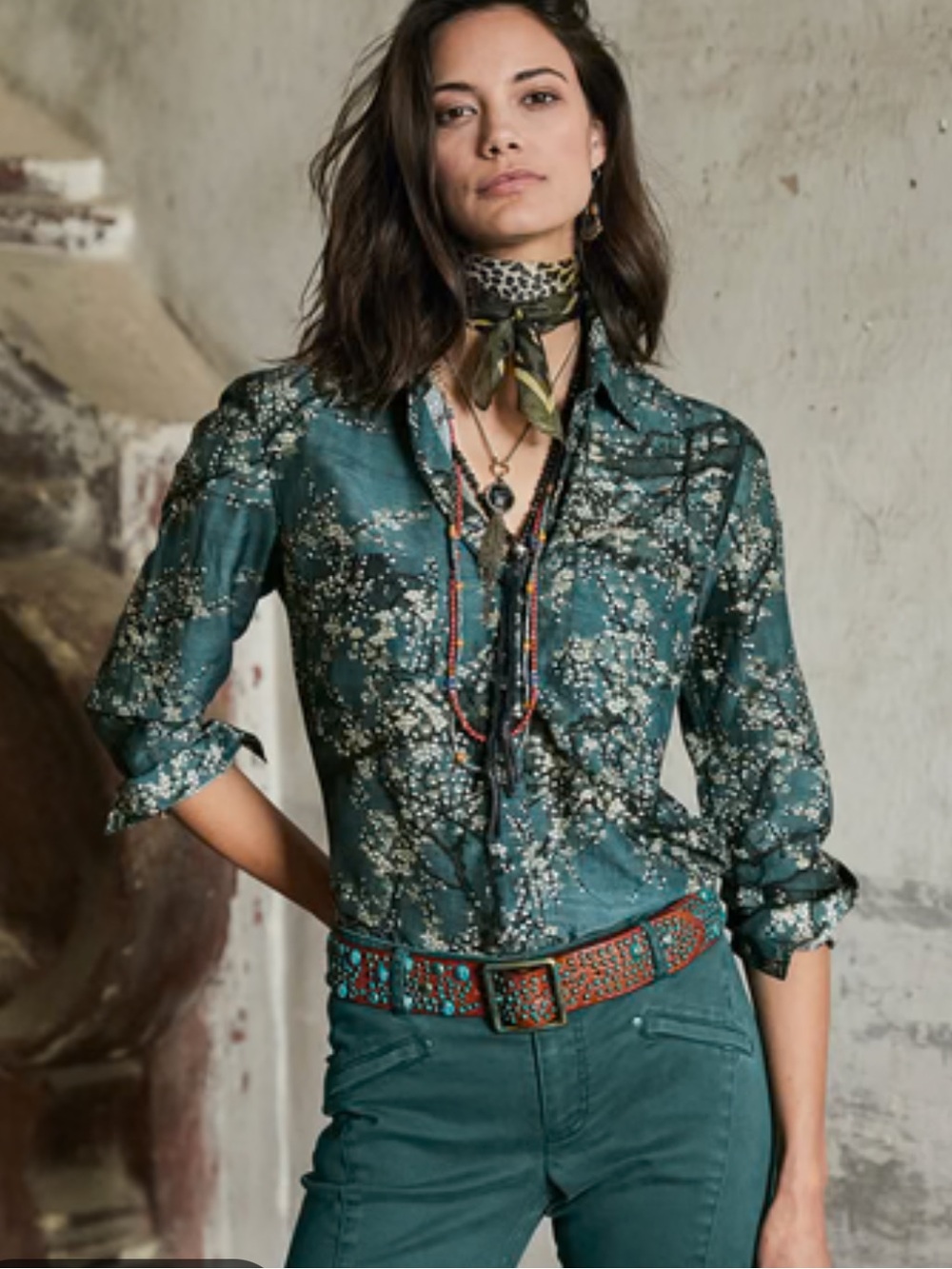 Peruvian Connection Kyoto Blossom Shirt M